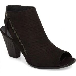 Elegant Black Women's Peep-Toe Ankle Boots